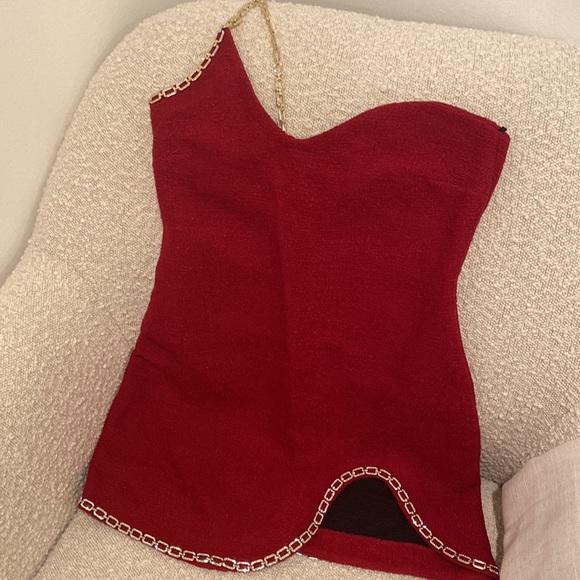 Zara chain trim asymmetric dress - Picture 13 of 13